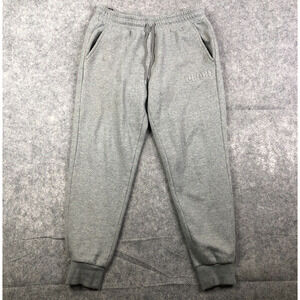 Puma Pants Men's Sz Large Gray Fleece Jogger Embroidered Logo Pockets Activewear